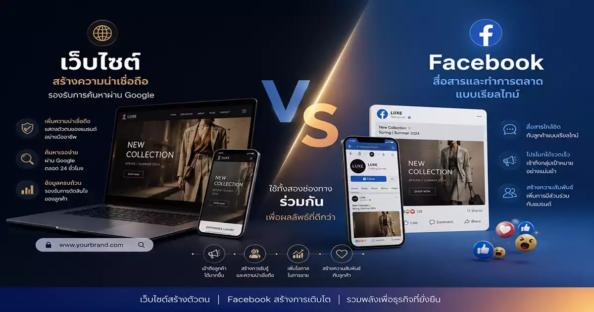 เว็บไซต์กับ Facebook ต่างกันอย่างไร? ธุรกิจยุคใหม่ควรมีทั้งสองหรือไม่